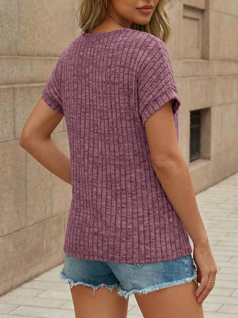 AUTOMET Womens Lace Short Sleeves Shirts Crochet Spring Loose Tops Dressy Business Casual Blouses Summer Fshion Tunics Burgundy L - Image 4
