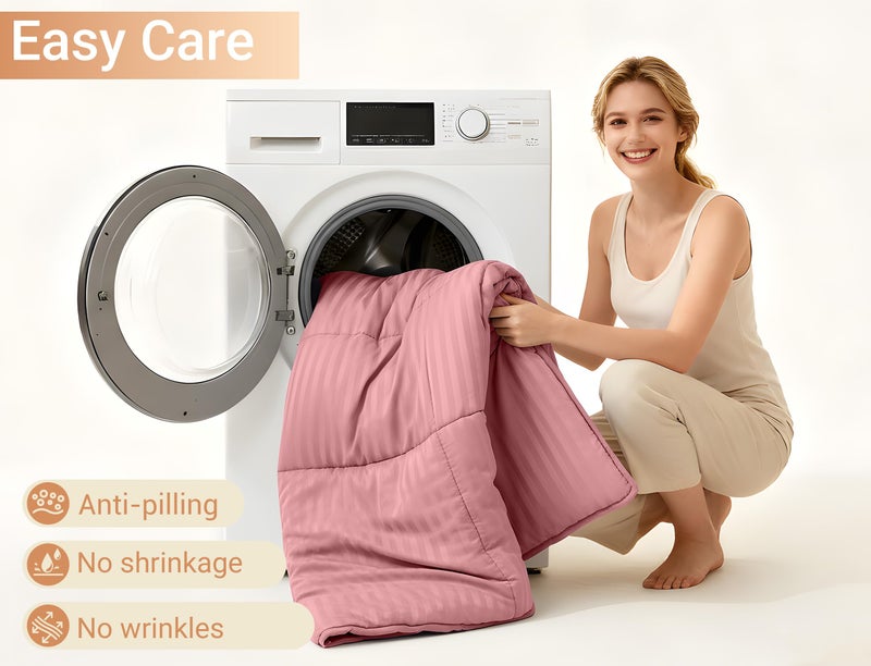 ZPECC Toddler Bedding Set - 4 Piece Hypoallergenic Baby Crib Bedding Set for Boys and Girls, Includes Toddler Comforter, Flat Sheet, Fitted Sheet and Pillowcase, Dusty Rose - Image 5