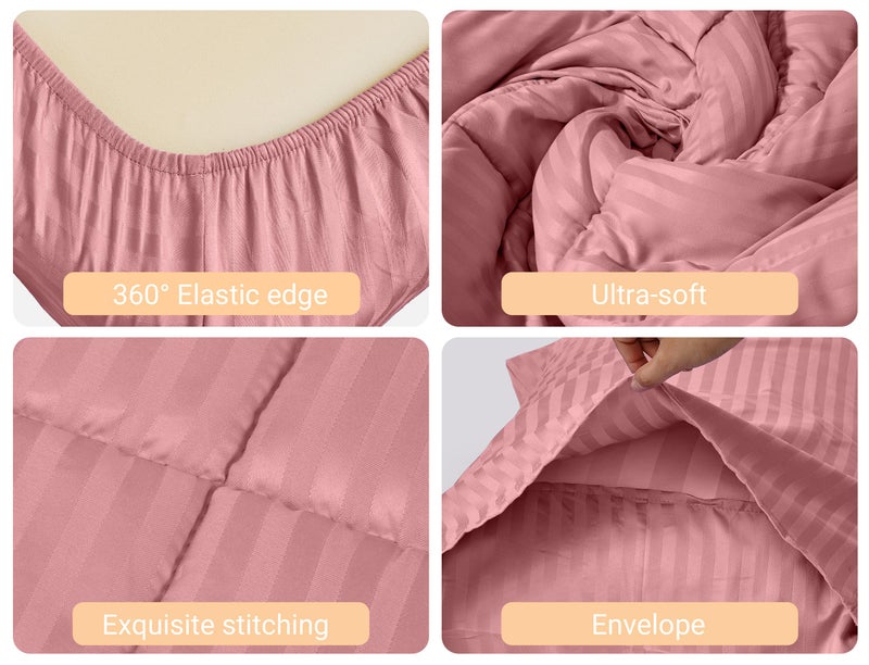ZPECC Toddler Bedding Set - 4 Piece Hypoallergenic Baby Crib Bedding Set for Boys and Girls, Includes Toddler Comforter, Flat Sheet, Fitted Sheet and Pillowcase, Dusty Rose - Image 3
