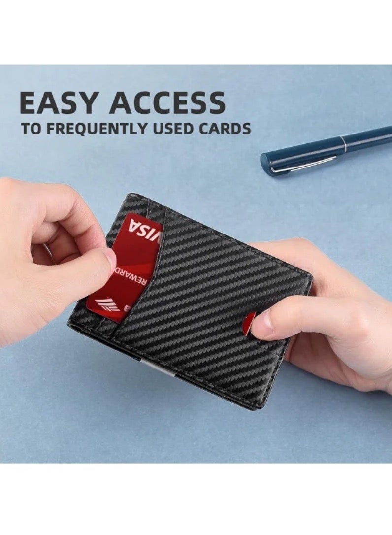 Men's Ultra-Thin Genuine Leather Anti-Theft Swipe RFID Blocking Wallet - 12 Card Slots, Bi-Fold Leather Design - Image 4