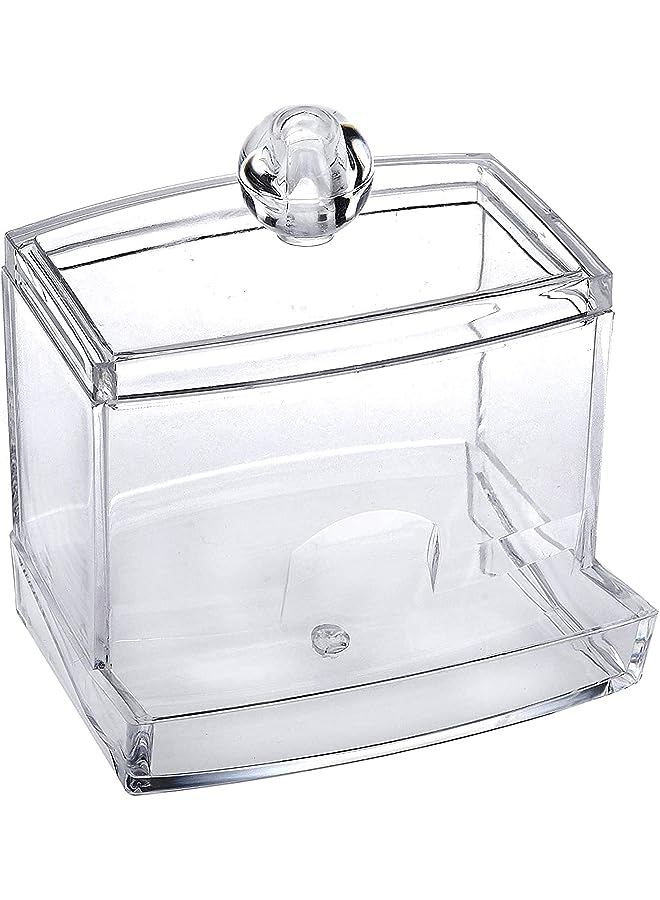 أوريتي منظم حامل المسحات وصندوق تخزين المسحات مع غطاء طرف Q للحمام والغرور - Image 1