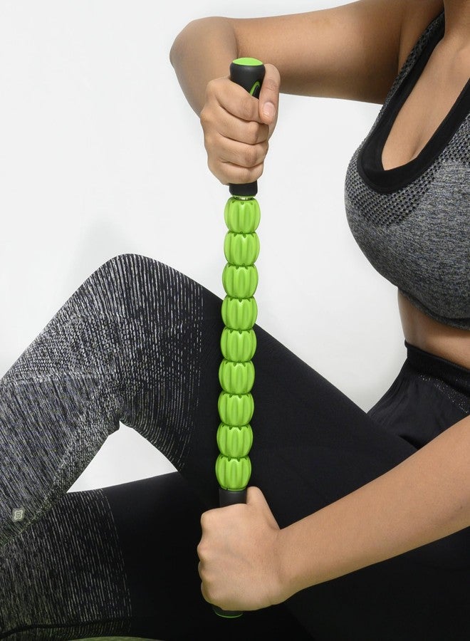 Bodylastics Deep Tissue Massage Roller Stick to Relieve Muscles Soreness, Cramping, Tightness for Legs, Back, Shoulder & Calf - 45cms Long (Green) - Image 4