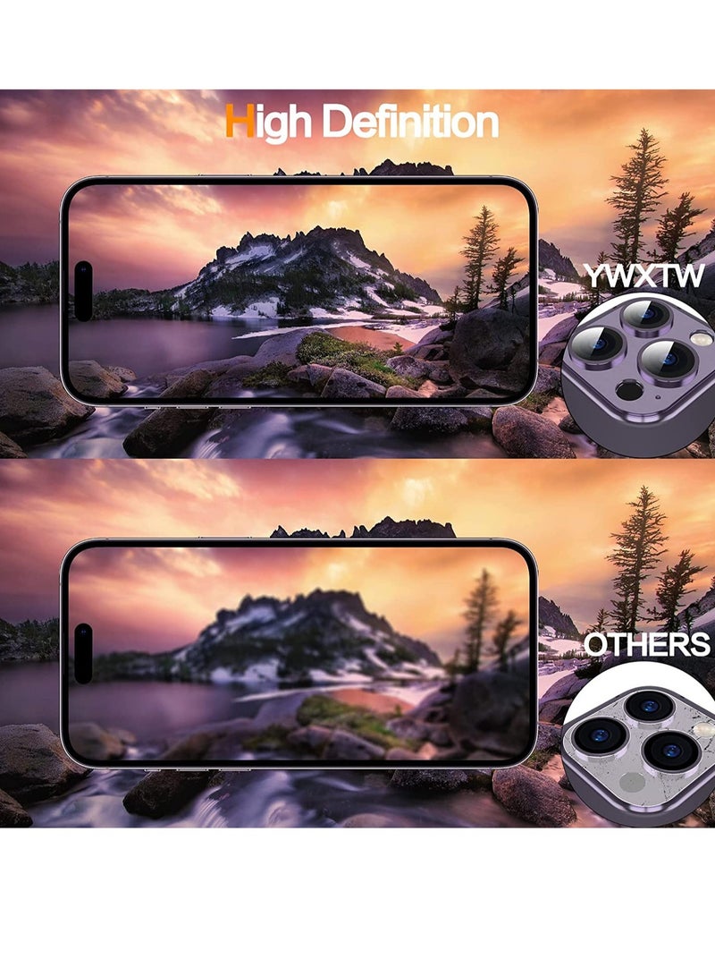 Designed for iPhone 14 Pro Max Camera Lens Protector, for iPhone 14 Pro Camera Lens Protector, 3D Alloy Metal and Tempered Glass Camera Screen Protector, Full Coverage Protection - Image 4