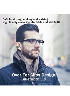 Excefore Wireless Earbuds with Earhooks Mini Bone Conduction Headphones Waterproof Bluetooth Earpiece Noise Canceling Headset Sports 5.0 Earphones for Cycling Driving, Gym, White  - Image 2