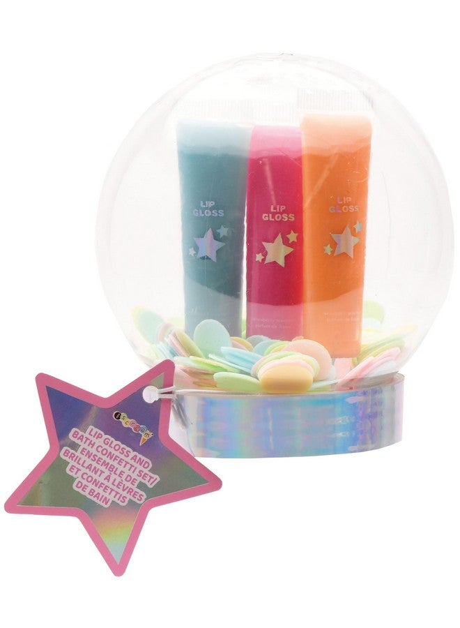 iscream Winter Wonderland Snowglobe 3Piece Lip Gloss And Bath Confetti Set - Image 1