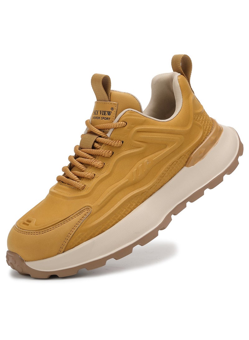 SKY VIEW Men Fashion Casual Shoes Mid Top Wide Hiking Sneakers Non-Slip Trekking Walking Shoes Running Shoes for Men with Arch Support - Image 3