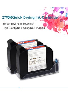 Demin 2790K Original Solvent Quick Dry Ink Cartridge Original Aqueous Water Soluble Ink Cartridge Replacement Handheld Inkjet Printer MX3S/D10 (Black)  - Image 2