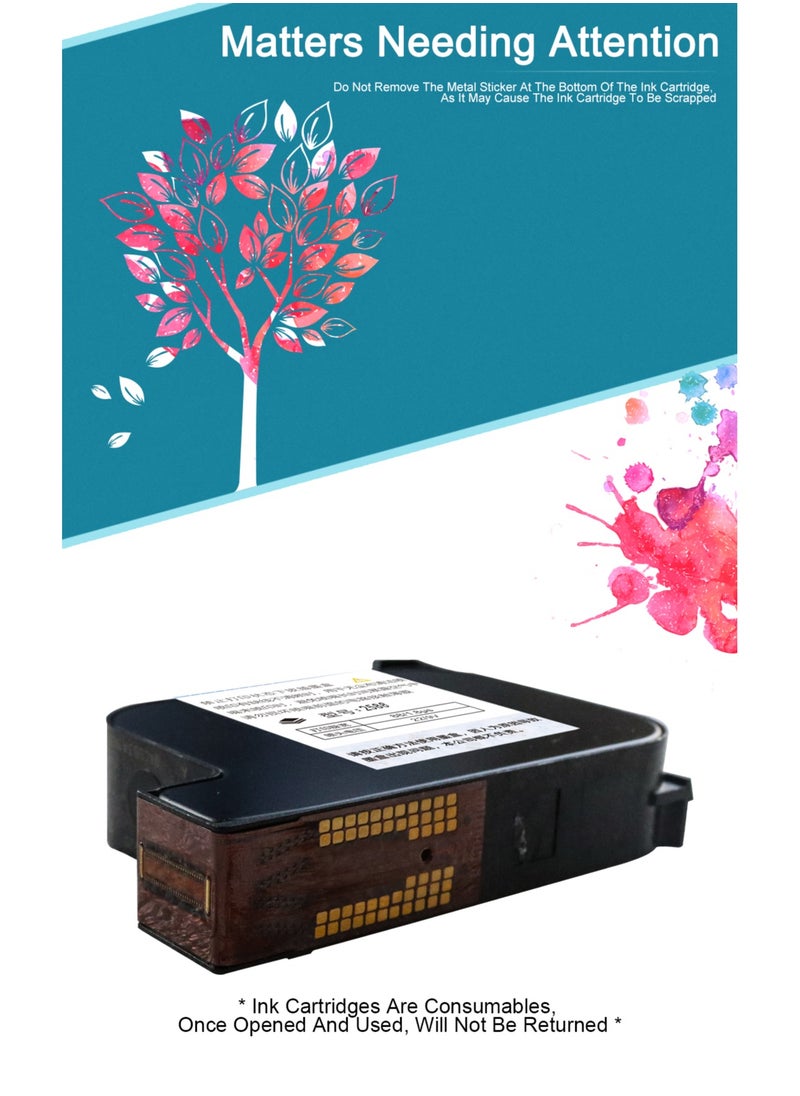 Demin 2790K Original Solvent Quick Dry Ink Cartridge Original Aqueous Water Soluble Ink Cartridge Replacement Handheld Inkjet Printer MX3S/D10 (Black)  - Image 5