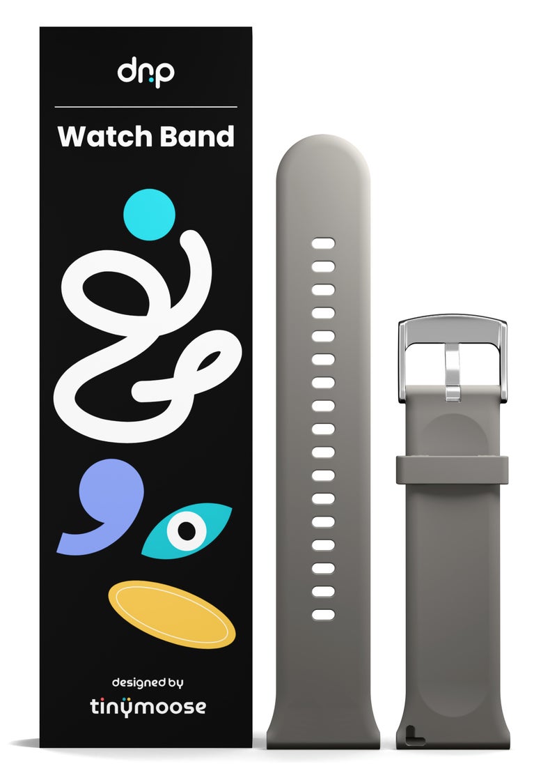 TinyMoose Tempo Watch Band Classic Liquid Silicone Strap Compatible with Tinymoose Tempo Smartwatch - Moonstone Silver  - Image 1
