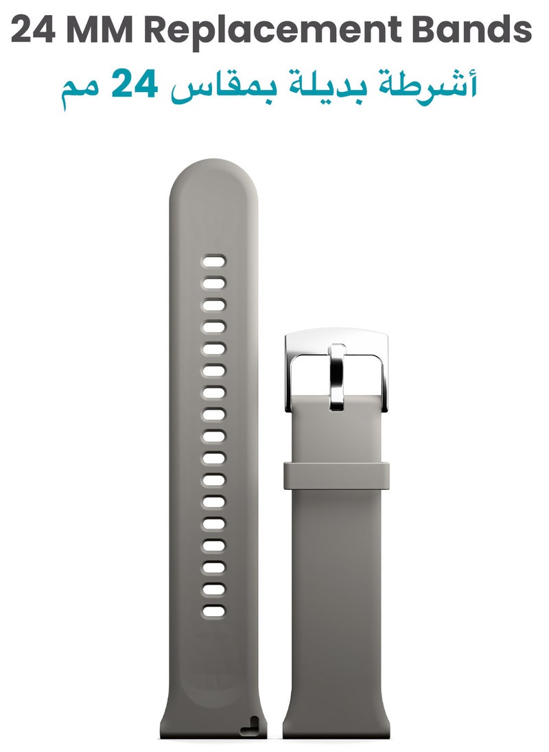 TinyMoose Tempo Watch Band Classic Liquid Silicone Strap Compatible with Tinymoose Tempo Smartwatch - Moonstone Silver  - Image 2
