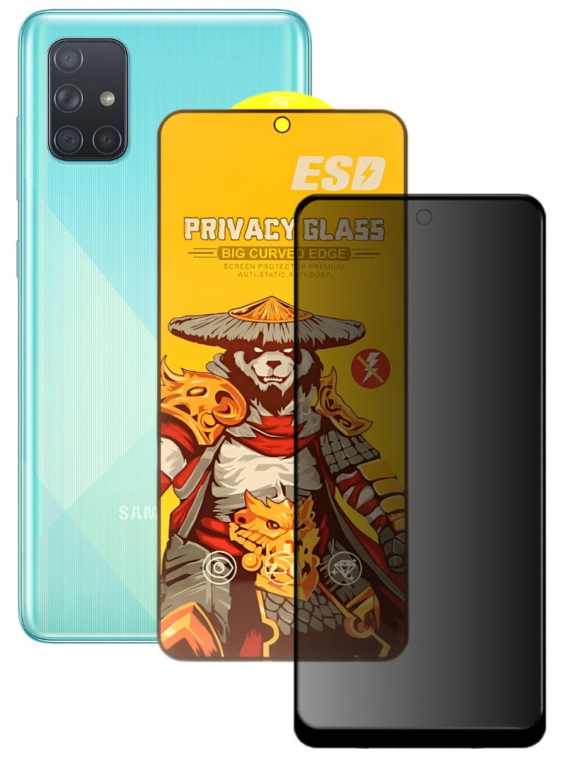ESD Tempered Dustproof Privacy Glass Screen Protector Compatible For Samsung Galaxy A71 - Image 1