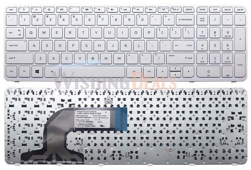 Replacement Laptop Keyboard for H-P Pavilion 15-D 15-E 15-G 15-R 15-N 15-S 15-H 15-A Series (White)