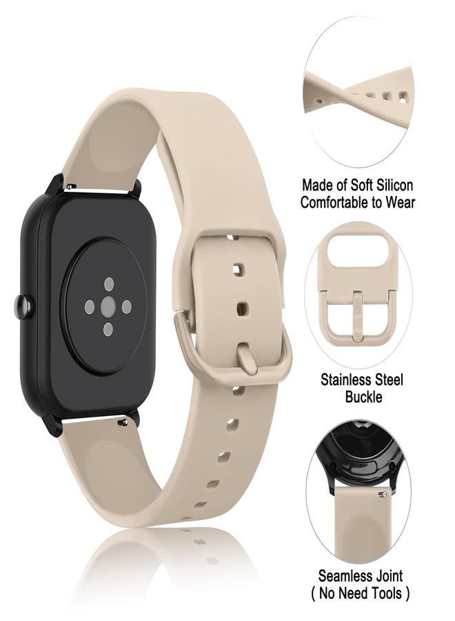 Meliya Silicone Bands Compatible with Garmin Venu SQ/Venu Sq 2/Venu SQ Music/Venu Sq 2 Music/Venu 2 Plus, 20mm Soft Silicone Sport Replacement Wristband Straps for Women Men (Smoke Violet+Milk Tea+Starlight) - Image 2