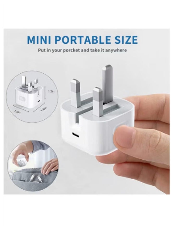 20W Fast Charger | USB C Wall Fast Charger with USB C to Lightning Cable Compatible For iPhone 14/14 Pro/14 Pro Max/13/12/SE2020/11/XR/XS Max/X/iPad - Image 5