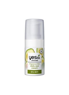 Yes To Avocado Fragrance Free Daily Eye Cream Nourishing Eye Treatment To Hydrate Under Eye Skin & Smooth Fine Lines With Hyaluronic Acid & Omega 3Fatty Acids Natural & Cruelty Free 0.5 Fl Oz  - Image 1
