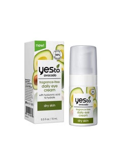 Yes To Avocado Fragrance Free Daily Eye Cream Nourishing Eye Treatment To Hydrate Under Eye Skin & Smooth Fine Lines With Hyaluronic Acid & Omega 3Fatty Acids Natural & Cruelty Free 0.5 Fl Oz  - Image 3
