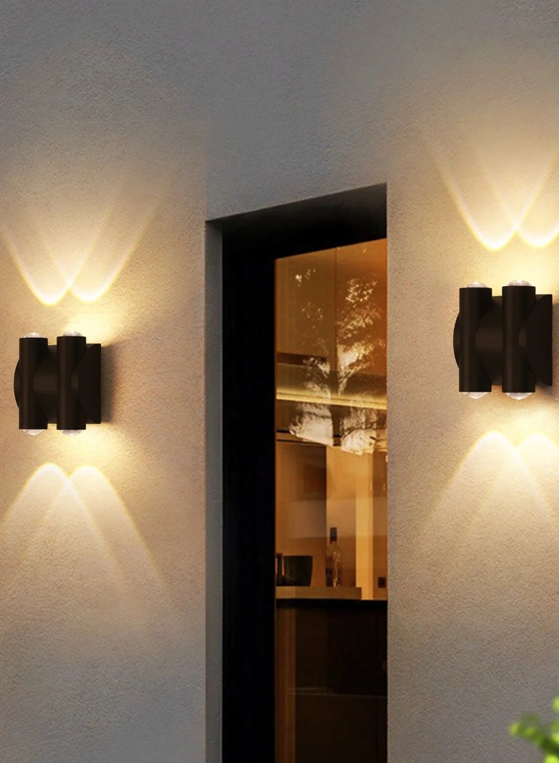 Target 4*1W Modern LED Warm White Wall Light , IP65 Waterproof, Up & Down Lighting Black - Image 1