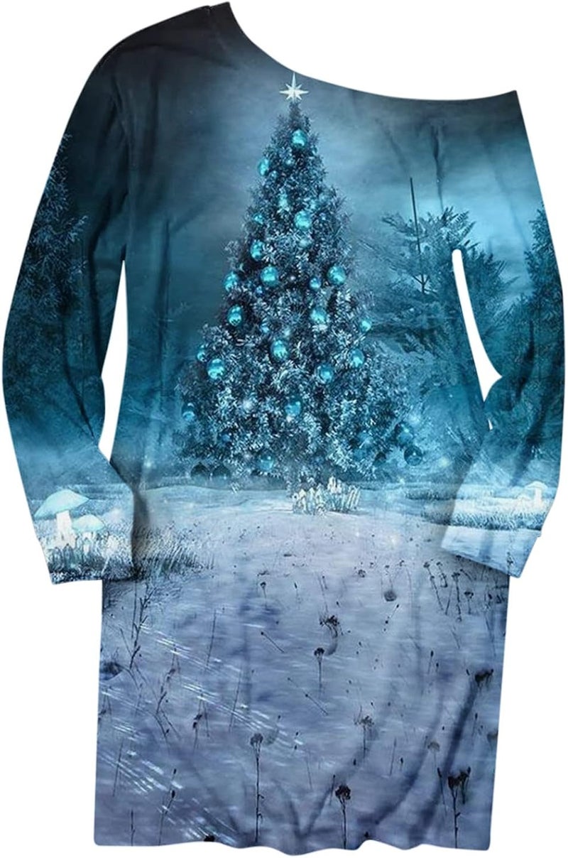 woobles Women Chrismas Jumper Pullover Novelty Funny Graphic Long Sleeve T-Shirts Xmas Casual Sweatshirt Crew Neck Long Sleeve Pullover Tops Blouse Christmas T Shirt for Women Girls - Image 2