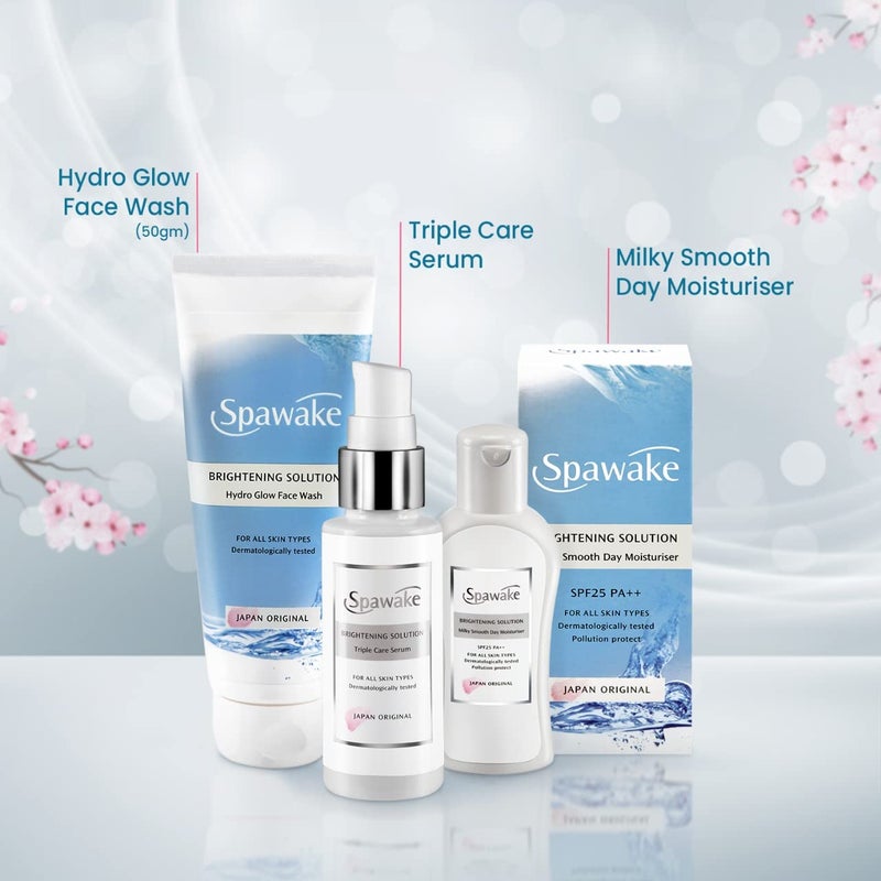 Spawake مجموعة العناية بالبشرة سباواك لتفتيح الوجه غسول الوجه سيروم الوجه مرطب - Image 2