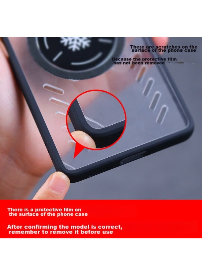 Stryfer Phone Case For Nubia Red Magic 9 Pro/9 Pro+/9s Pro/9s Pro+, Transparent Heat Dissipation Full Protection Anti-drop Magnetic Soft Edge Hard Shell - Black - Image 2