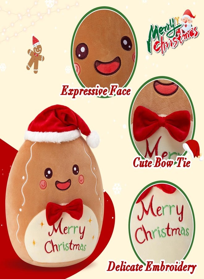Glow Guards 12-inch Light up Gingerbread Man Plush Pillow, Soft Gingerbread Man Stuffed Animal Toy, LED Christmas Plush Stuffed Pillow Christmas Party Decoration Gift for Kids Boys and Girls - Image 3