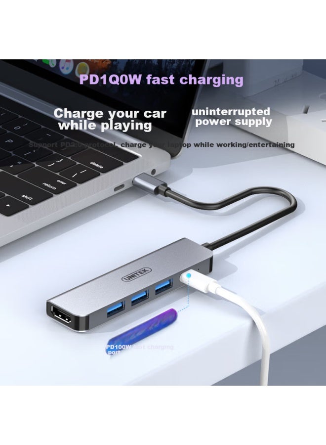 Superior Youyuezhe Expansion Dock, Type-c To Hdmi Adapter, Usb-c Hub, Pd Fast Charging, Thunderbolt 3 Compatible, Universal For Apple, Huawei Laptops, Phones, Tablets, Converter D112a - Image 2