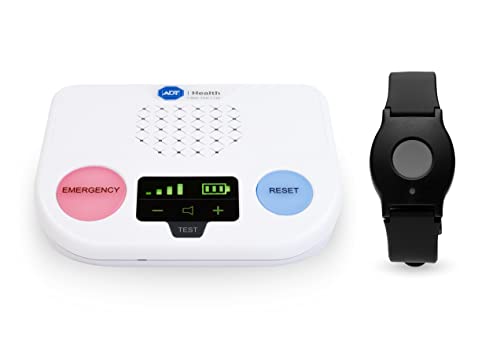 ADT Medical Alert Plus - in-Home Medical Alert System for Seniors - Cellular 4G Coverage, 600ft Pendant Range, Home Temperature Monitoring, 24/7 U.S. Based Monitoring (Black Wristband) - Image 1