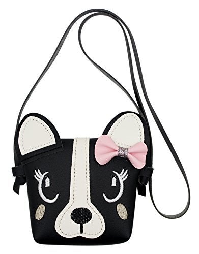 leomoste Little Girls Cute Dog Cat Small Crossbody Bag Bowknot Single Puppy Shoulder Bag Handbag Wallet - Image 1