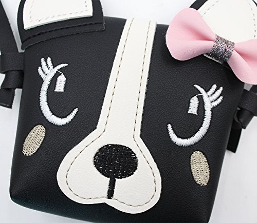 leomoste Little Girls Cute Dog Cat Small Crossbody Bag Bowknot Single Puppy Shoulder Bag Handbag Wallet - Image 4