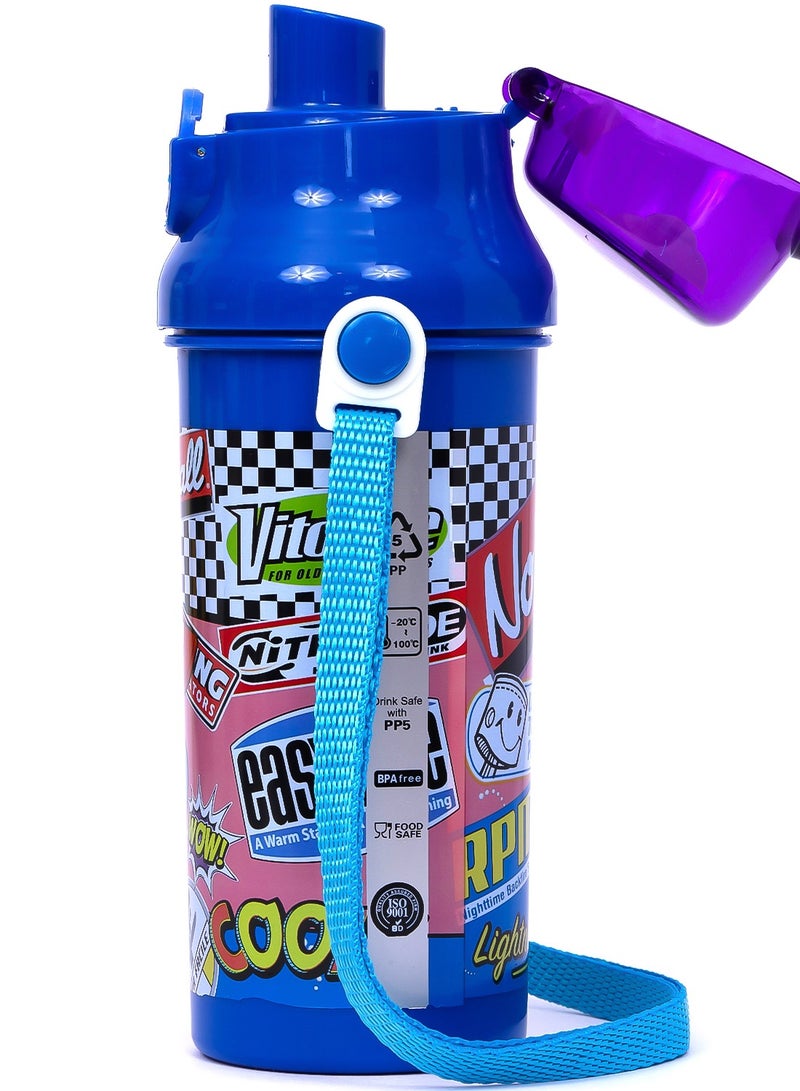 Eazy Kids زجاجة ماء للأطفال سهلة الاستخدام 600 مل - زرقاء - Image 4