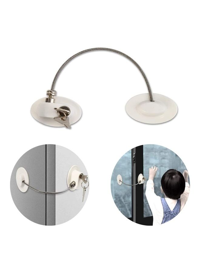 NIBEMINENT Childproof Refrigerator Lock With 2 Keys White - Image 1