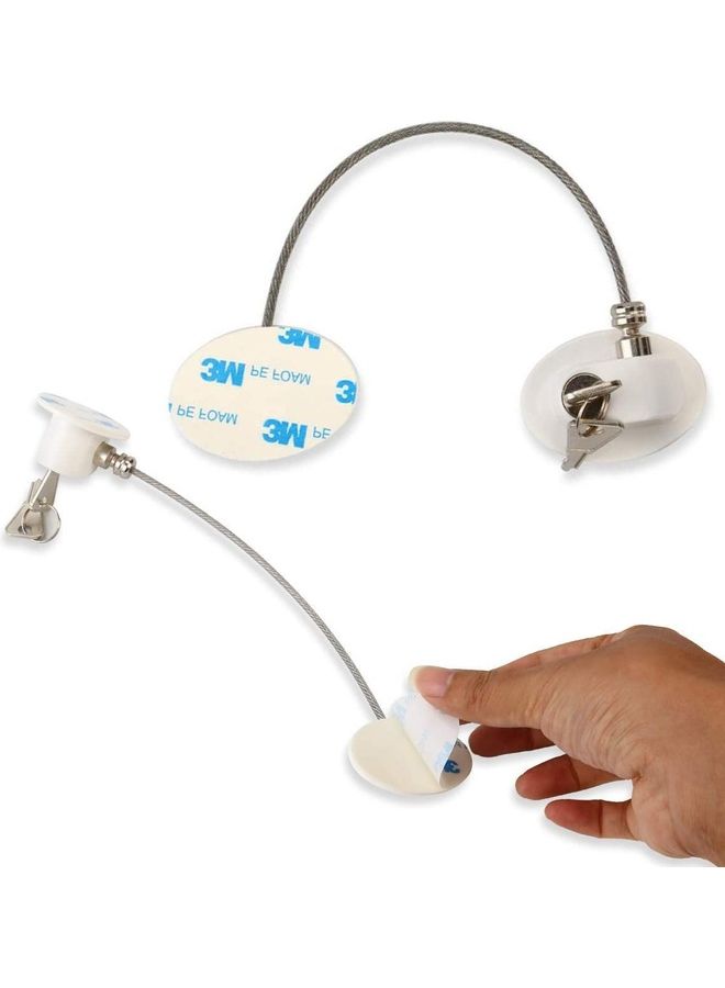 NIBEMINENT Childproof Refrigerator Lock With 2 Keys White - Image 5