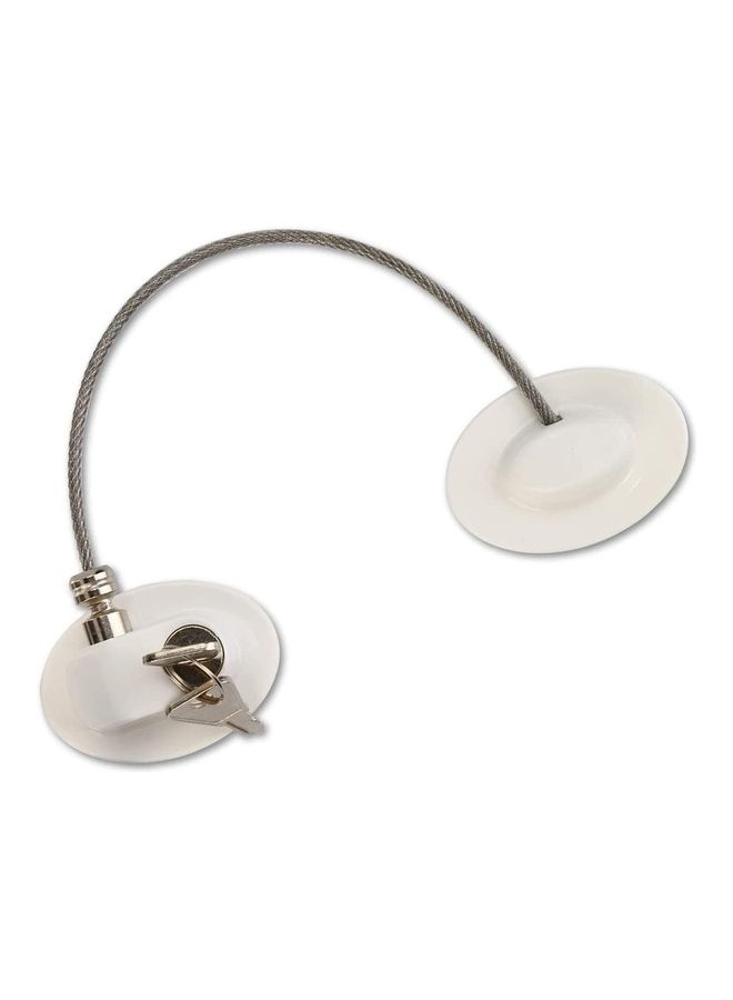 NIBEMINENT Childproof Refrigerator Lock With 2 Keys White - Image 2