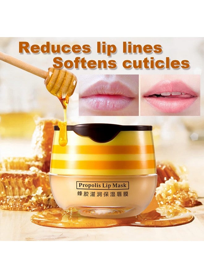 Alisesun Bee Balm Lip Balm Honey Pot，Hydrating & Prevention Dry And Cracked Lip Scrubs Exfoliator，Lip Sleep Mask Reduces Lip Lines (4 Packs) - Image 2