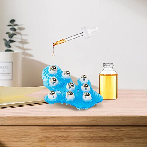 Boseen Handheld Massage Ball for Muscle Back Neck Joint Foot Shoulder Leg Pain Relief - Palm Shaped Massage Tool with Roller Balls, Portable Design, Blue - Image 5