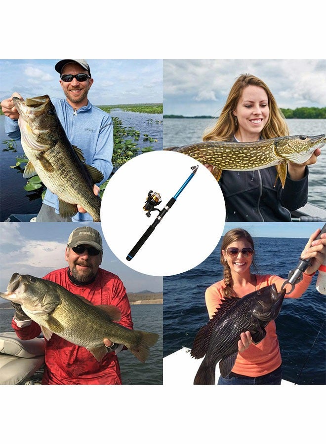 GROIC Fishing Rod Set Telescopic Fishing Rod Reel Combination Retracted 67cm with Hook Holder Bell-2.1M - Image 3