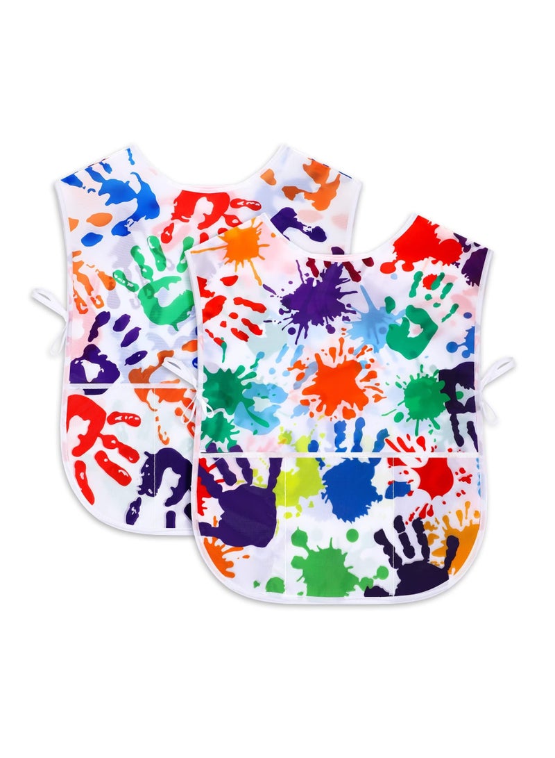 SYOSI Kids Painting Apron, Kids Art Smock, Waterproof Artist Painting Aprons, Sleeveless Children Art Smocks for Age 3-10 Years, 2 Pcs (Type B) - Image 1