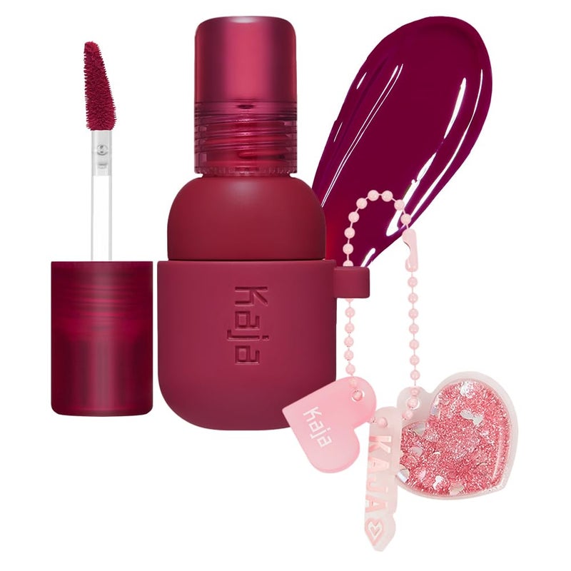 Kaja Lip & Blush Glazed Keychain Stain - Jelly Charm 01 Cherry Spritz | with Triple Berry Complex, Lemon Fruit Extract &Olive Squalane, Hydrating, Long Lasting Tint - Image 1