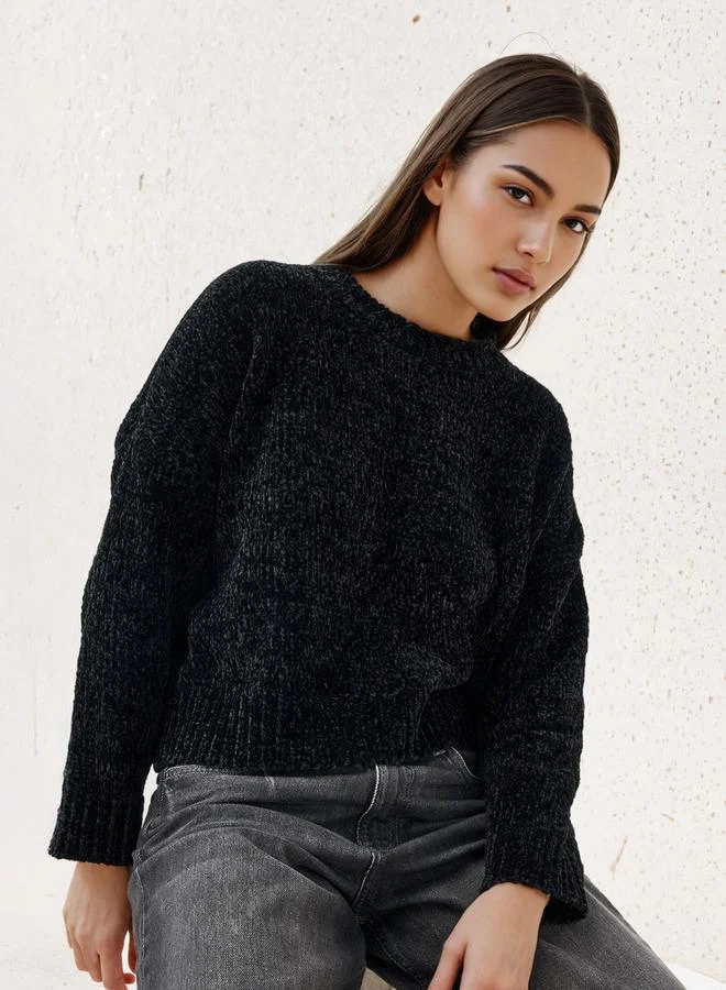 سبلاش فيڤ Textured Drop Shoulder Chanille Sweater