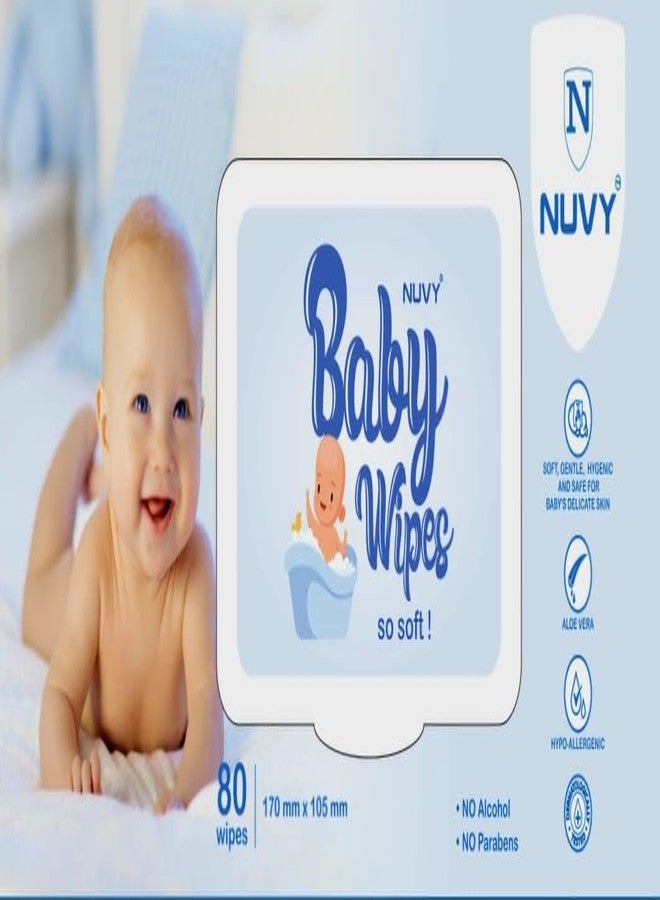 NUVY BABY WET WIPES PACK OF 1 (80 WIPES) - Image 1
