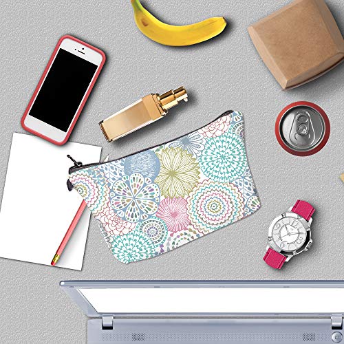 Deanfun Cosmetic Bag for Women, Mandala Flowers Waterproof Makeup Bags Roomy Toiletry Pouch Travel Accessories Gifts (51561) - Image 4