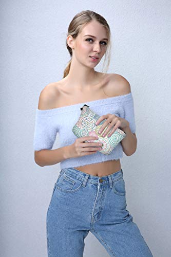 Deanfun Cosmetic Bag for Women, Mandala Flowers Waterproof Makeup Bags Roomy Toiletry Pouch Travel Accessories Gifts (51561) - Image 3