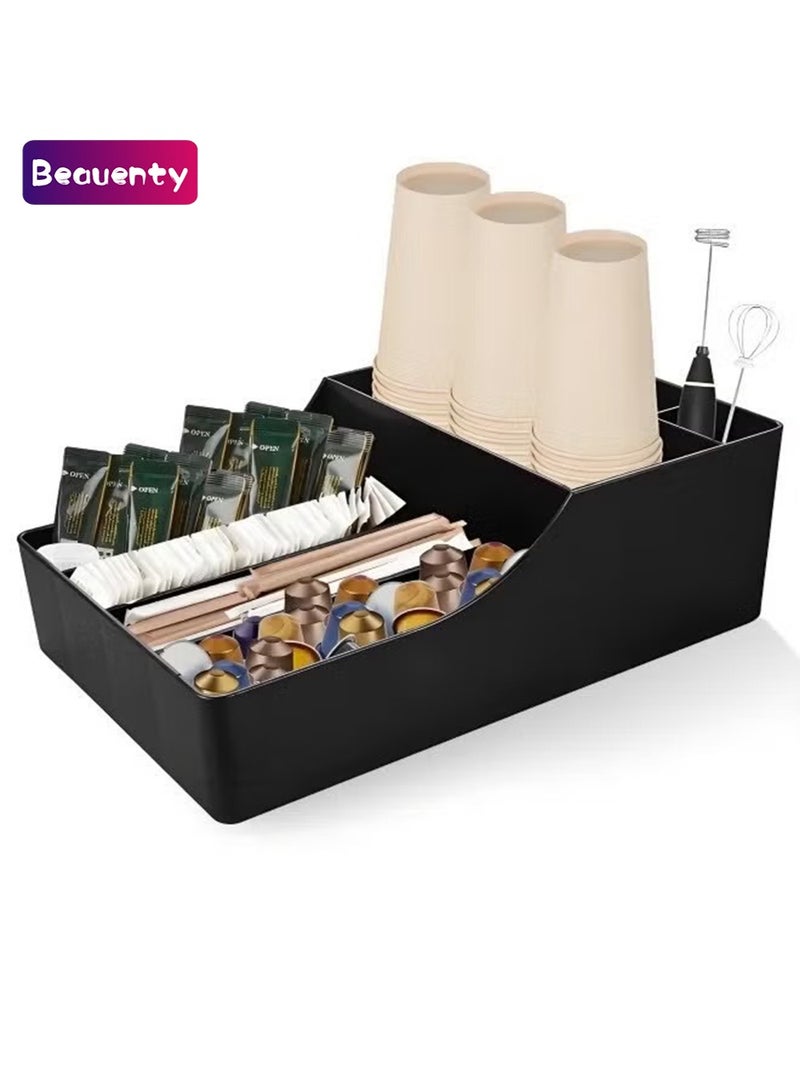 Beauenty Coffee Station Organizer for Counter Coffee Bar Accessories Storage Multi Function Straw Rack Storage Box - Image 1