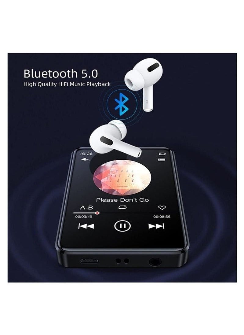 Generic - 16GB Bluetooth MP3 Player, 1.8 Inch Full Touch Screen 50 Hours Play Lossless Music Walkman, Up to 128GB Memory Expansion,Video Playback, E-book Reading, Multi Function Sports Running MP3 - Image 1