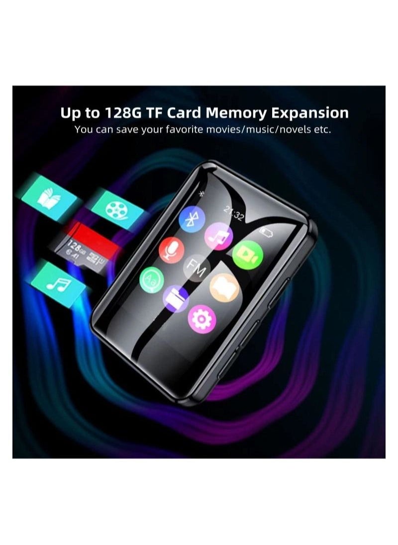 Generic - 16GB Bluetooth MP3 Player, 1.8 Inch Full Touch Screen 50 Hours Play Lossless Music Walkman, Up to 128GB Memory Expansion,Video Playback, E-book Reading, Multi Function Sports Running MP3 - Image 1