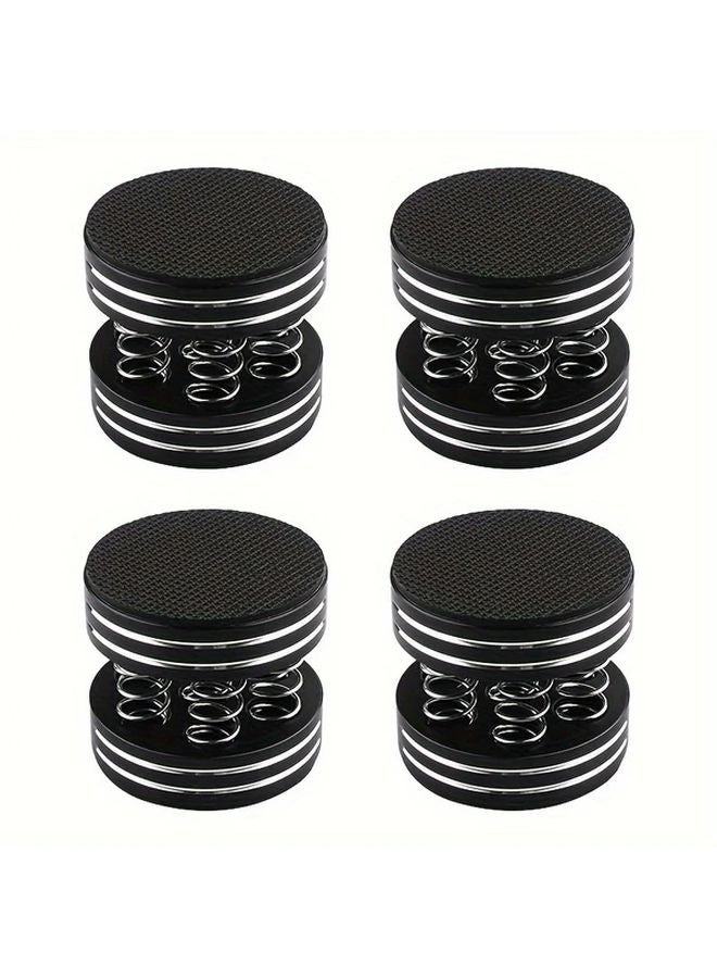 4Pcs Black Aluminum Alloy Shock Absorbing Damping Pads For Audio Amplifier Speaker - Image 1