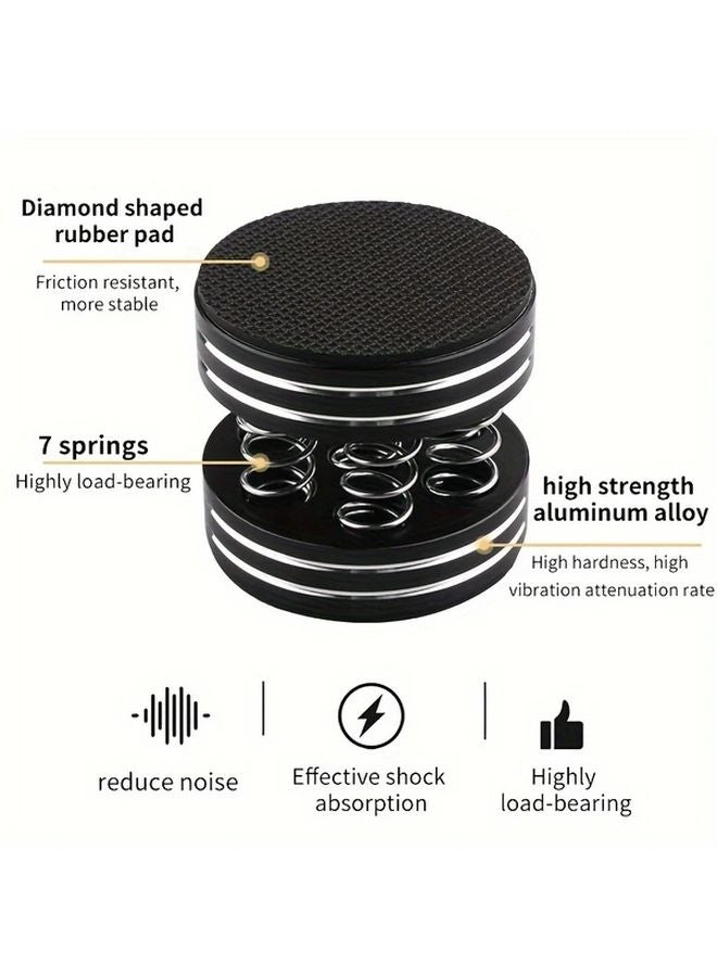 4Pcs Black Aluminum Alloy Shock Absorbing Damping Pads For Audio Amplifier Speaker - Image 5