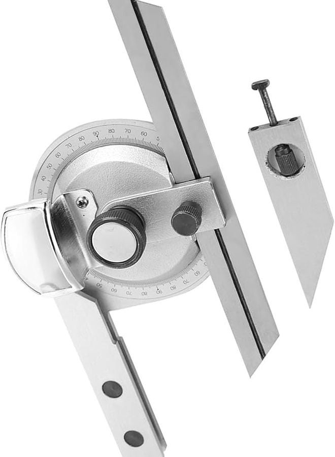 مقياس زوايا عالمي ٣٦٠ درجة من الفولاذ مع عدسة مكبرة ومقاييس محفورة - Image 3