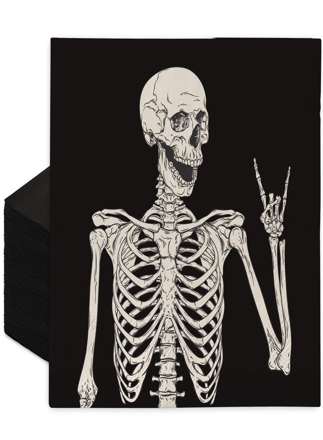 JarThenaAMCS جارثينا AMCS 100 قطعة من مناديل الهالوين الورقية ابتسامة هيكل عظمي مناديل غداء سوداء مناديل يد للعشاء لوازم الحفلات المنزلية ديكور الطاولة - Image 1