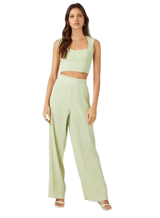 FOREVER 21 Lettuce-Edge Wide-Leg Pants - Image 1
